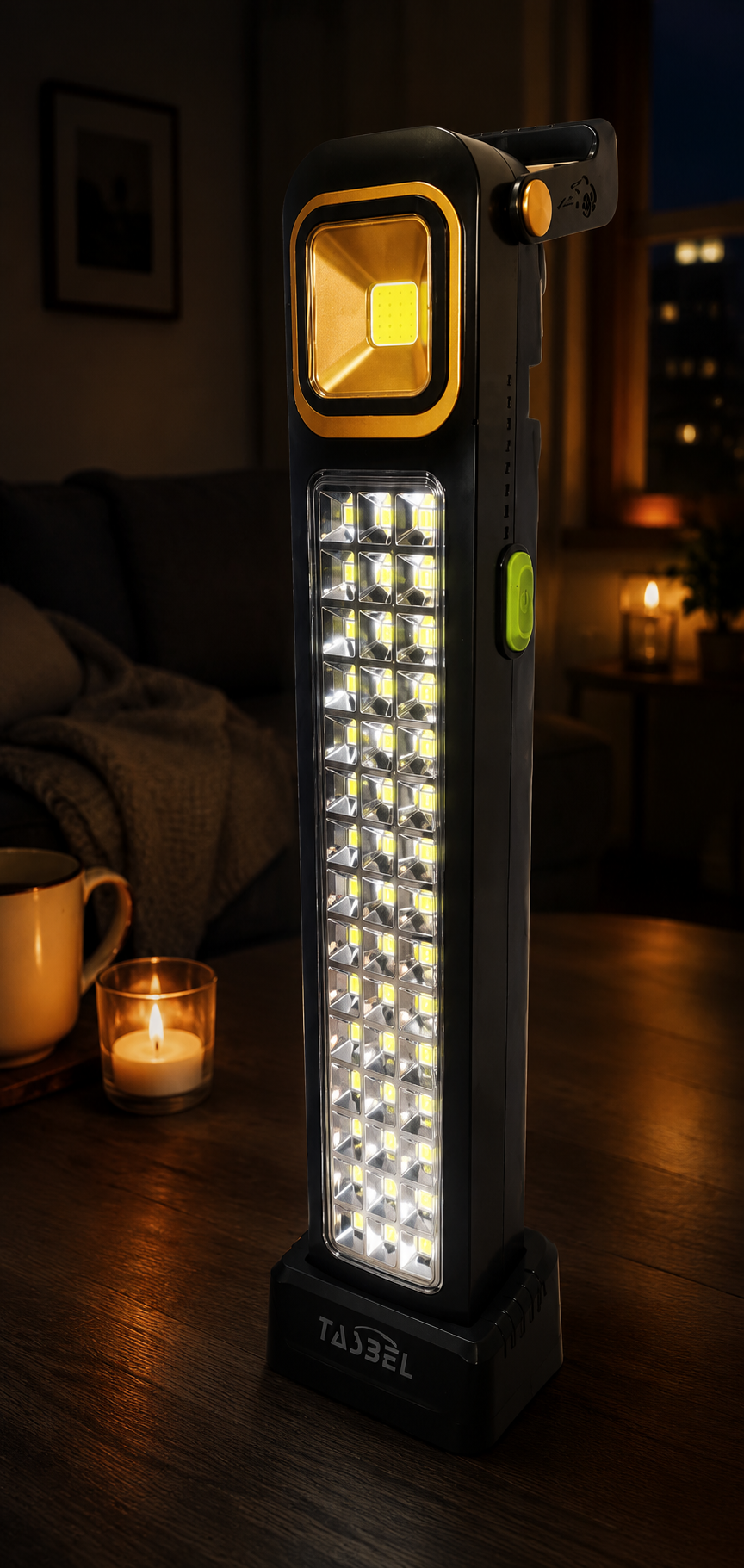 Linterna de Emergencia Recargable 3600mAh Negra 45W