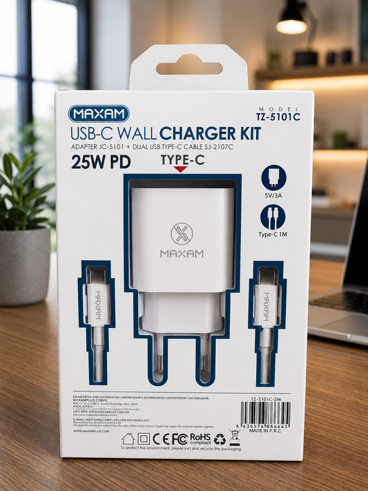 Cargador de Teléfono IPhone Tipo C TZ-5101C 25W 1 Entrada