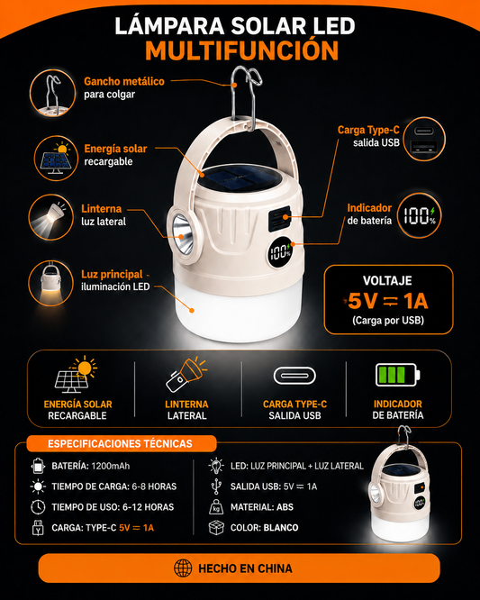 Linterna solar camping
