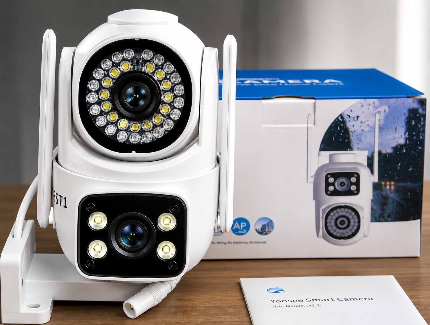 Cámara de seguridad IP WiFi exterior Doble Lente 360°