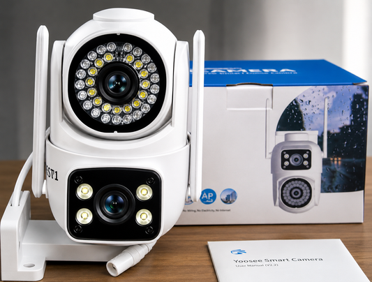 Cámara de seguridad IP WiFi exterior Doble Lente 360°