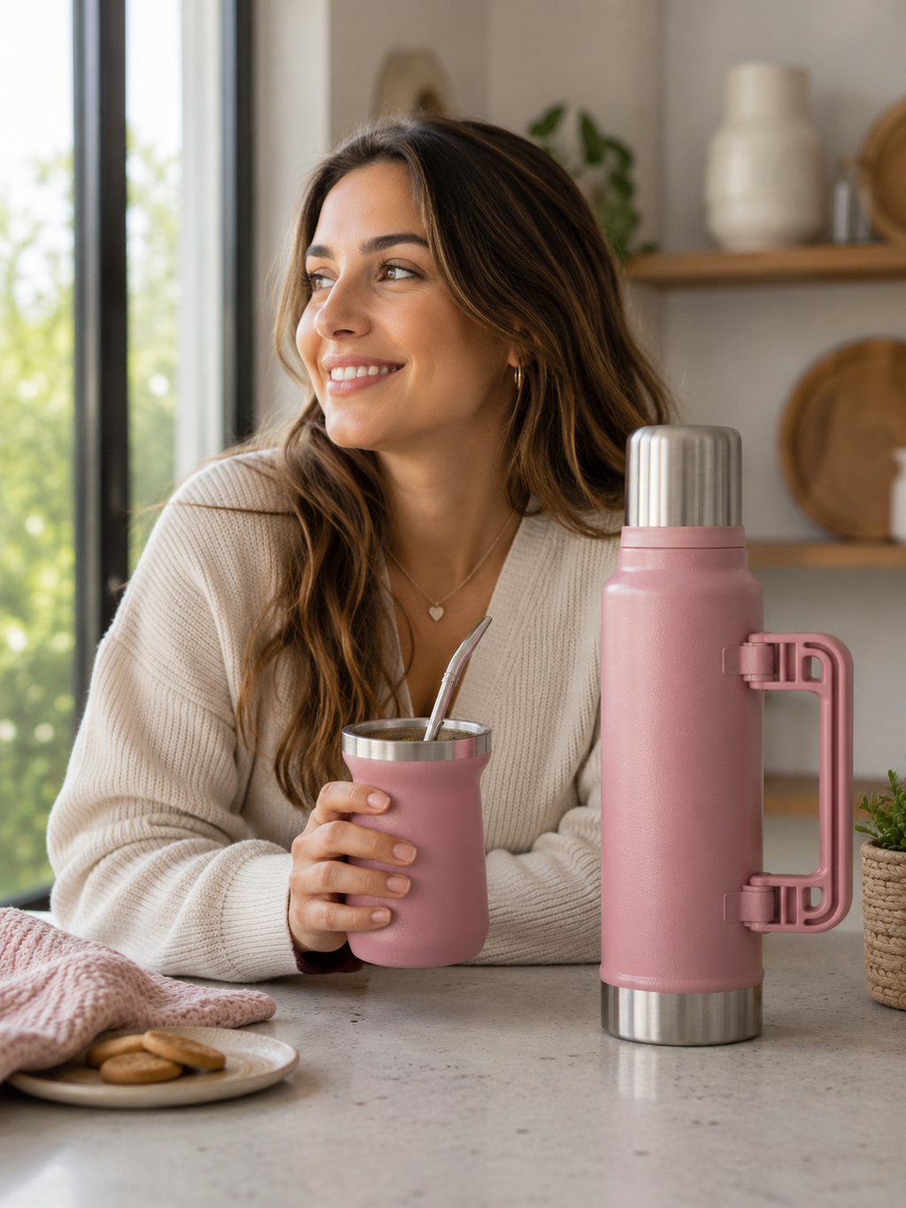 Termo acero inoxidable + mate 1400 ml