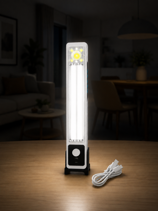 Linterna Led de Emergencia Solar y Recargable USB 3000 mAh - 45 W