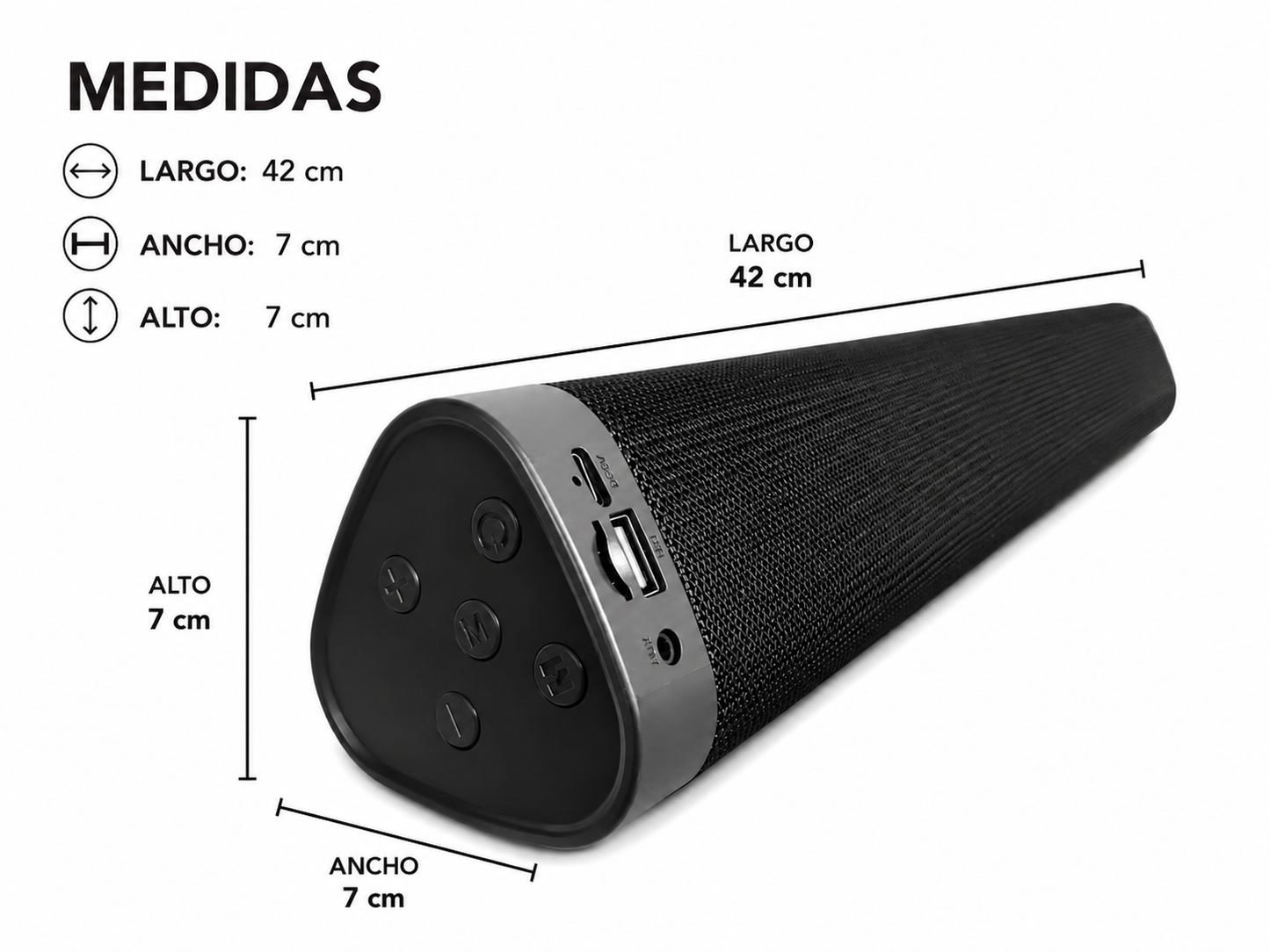 Parlante barra BT recargable USB