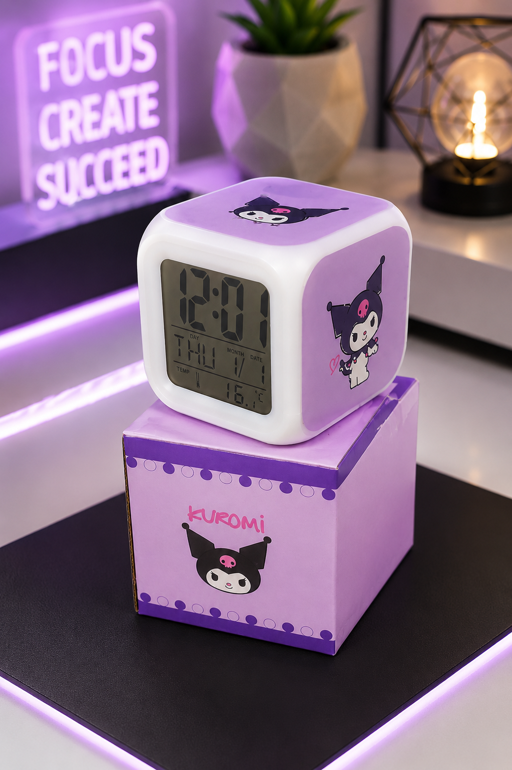 Reloj Despertador Kuromi Hello Kitty