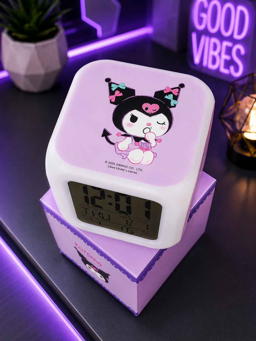 Reloj Despertador Kuromi Hello Kitty